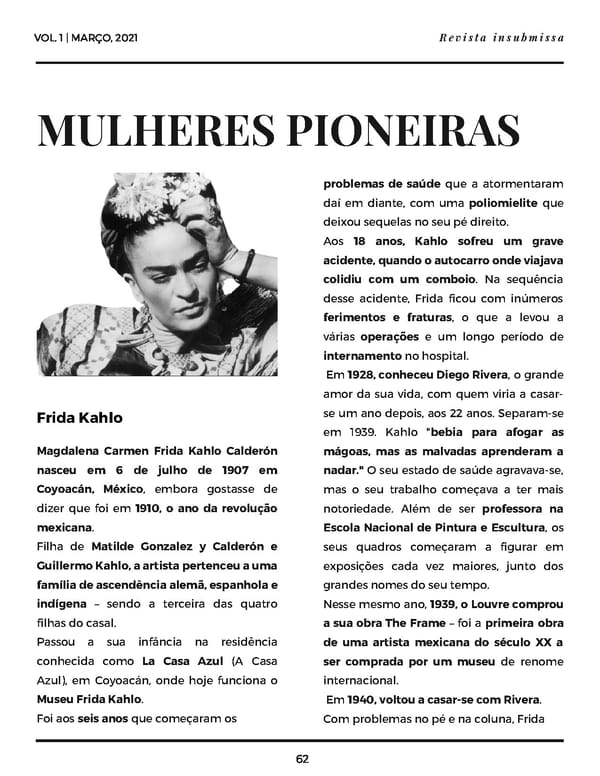 Revista insubmissa - Volume I - Mulheres versão dia 29 para FlippingBook - Page 62