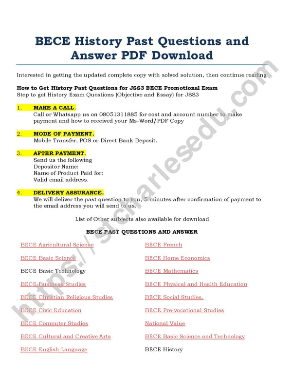 BECE History Past Questions and Answer PDF Download Free - Page 4