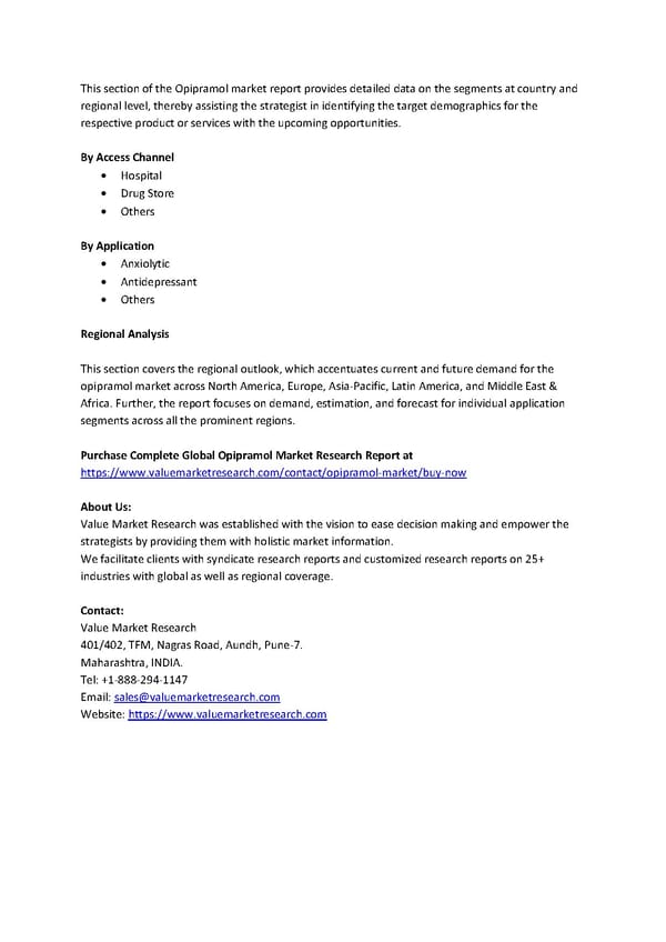 Opipramol Market | Global Industry Trends, Segmentation, Business Opportunities & Forecast To 2027 - Page 2