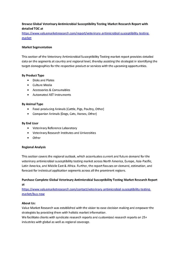 Global Veterinary Antimicrobial Susceptibility Testing Market 2020 - Top Key Players Analysis Report Till 2027 - Page 2