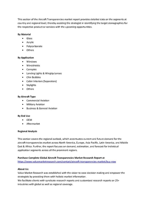 Aircraft Transparencies Market Size, Share, Growth Opportunity & Global Forecast to 2027 - Page 2