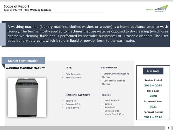 GLOBAL WASHING MACHINE MARKETFORECAST & OPPORTUNITIES 2026 - Page 2