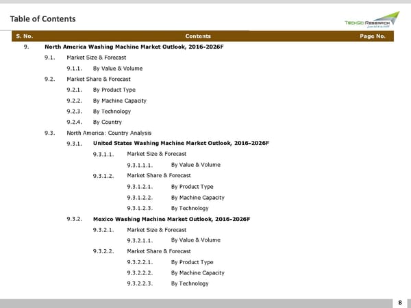 GLOBAL WASHING MACHINE MARKETFORECAST & OPPORTUNITIES 2026 - Page 8