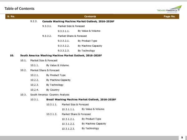GLOBAL WASHING MACHINE MARKETFORECAST & OPPORTUNITIES 2026 - Page 9