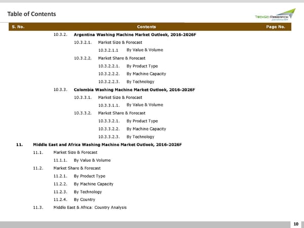 GLOBAL WASHING MACHINE MARKETFORECAST & OPPORTUNITIES 2026 - Page 10