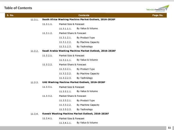 GLOBAL WASHING MACHINE MARKETFORECAST & OPPORTUNITIES 2026 - Page 11