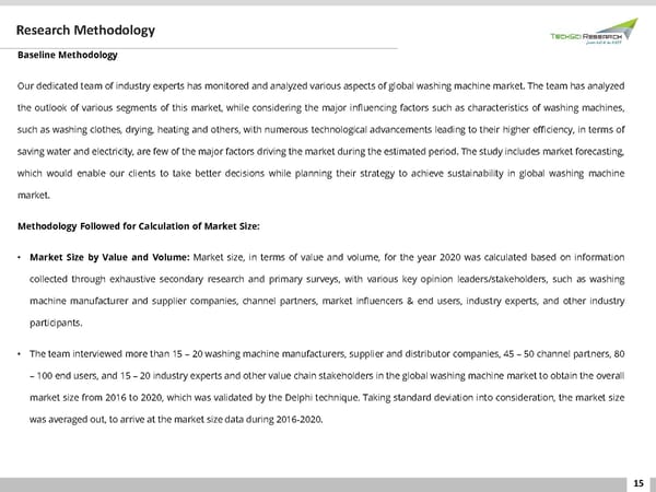 GLOBAL WASHING MACHINE MARKETFORECAST & OPPORTUNITIES 2026 - Page 15