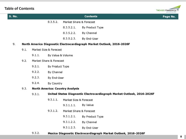 GLOBAL DIAGNOSTIC ELECTROCARDIOGRAPH MARKET 2026 - Page 8