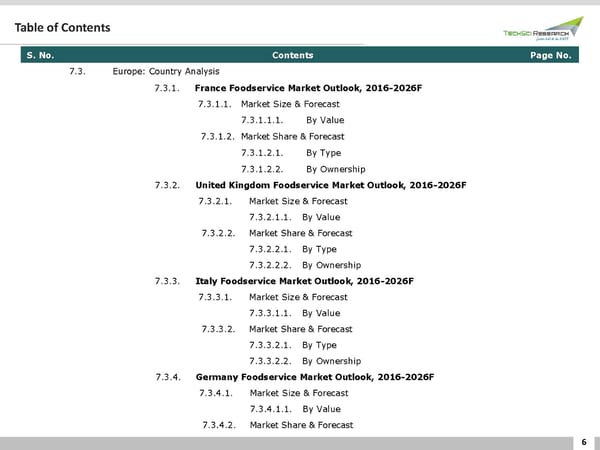 GLOBAL FOODSERVICE MARKET FORECAST & OPPORTUNITIES 2026 - Page 6