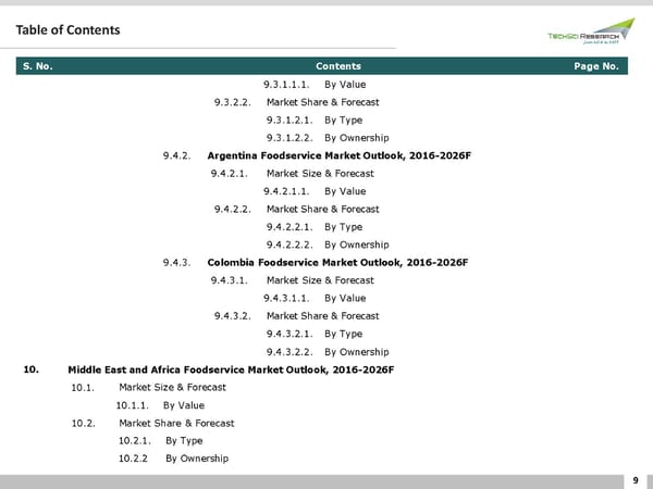 GLOBAL FOODSERVICE MARKET FORECAST & OPPORTUNITIES 2026 - Page 9