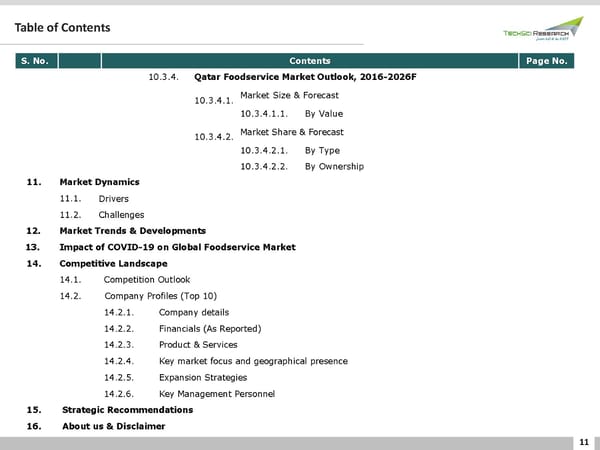 GLOBAL FOODSERVICE MARKET FORECAST & OPPORTUNITIES 2026 - Page 11