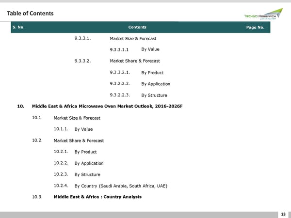 GLOBAL MICROWAVE OVEN MARKET FORECAST & OPPORTUNITIES 2026 - Page 13