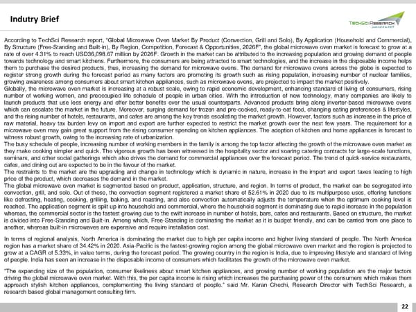 GLOBAL MICROWAVE OVEN MARKET FORECAST & OPPORTUNITIES 2026 - Page 22