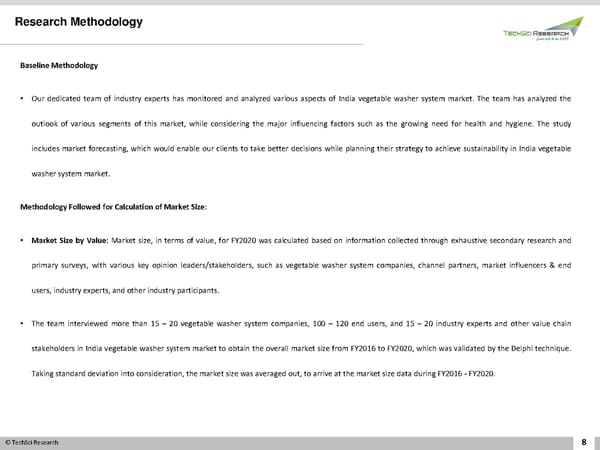 INDIA VEGETABLE WASHER SYSTEM MARKETFORECAST AND OPPORTUNITIES 2026 - Page 8