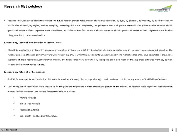 INDIA VEGETABLE WASHER SYSTEM MARKETFORECAST AND OPPORTUNITIES 2026 - Page 9