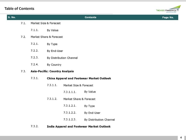 GLOBAL APPAREL AND FOOTWEAR MARKET FORECAST & OPPORTUNITIES - Page 4