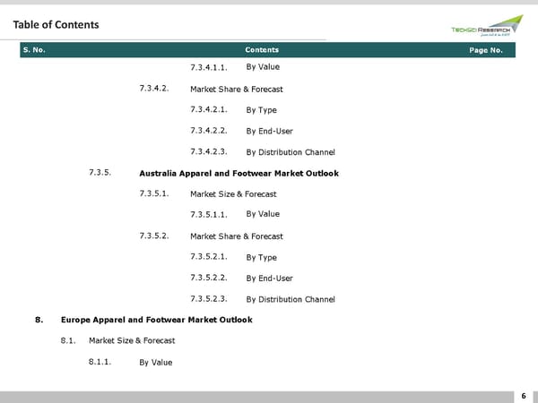 GLOBAL APPAREL AND FOOTWEAR MARKET FORECAST & OPPORTUNITIES - Page 6