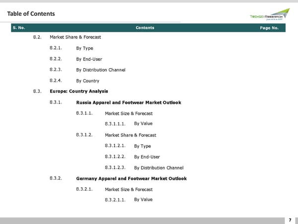 GLOBAL APPAREL AND FOOTWEAR MARKET FORECAST & OPPORTUNITIES - Page 7