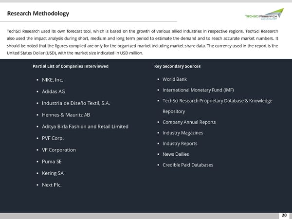 GLOBAL APPAREL AND FOOTWEAR MARKET FORECAST & OPPORTUNITIES - Page 20