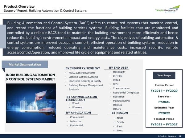 INDIA BUILDING AUTOMATION & CONTROL SYSTEMSMARKET 2027 - Page 6