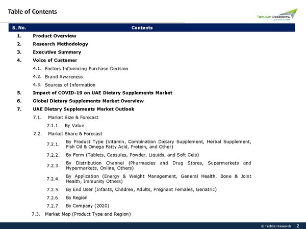 UAE DIETARY SUPPLEMENTS MARKET 2026 - Page 2