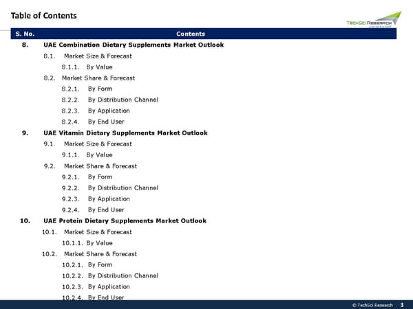 UAE DIETARY SUPPLEMENTS MARKET 2026 - Page 3