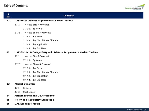 UAE DIETARY SUPPLEMENTS MARKET 2026 - Page 4