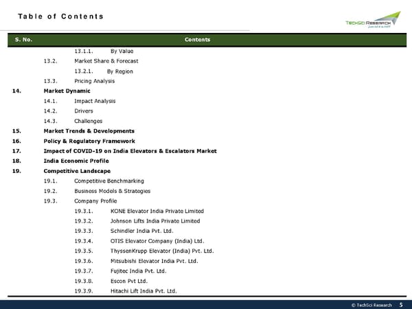 INDIA ELEVATORS MARKET Forecast 2027 - Page 5