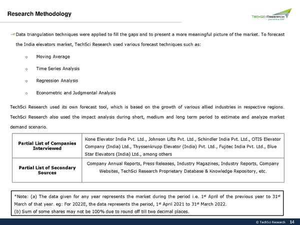 INDIA ELEVATORS MARKET Forecast 2027 - Page 14