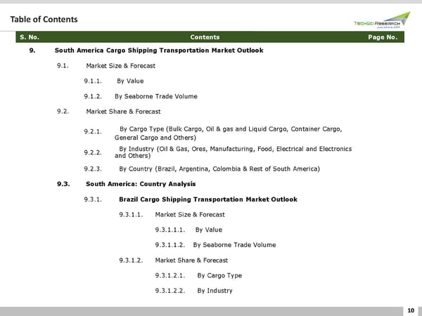 GLOBAL CARGO SHIPPING TRANSPORTATION MARKET - Page 10