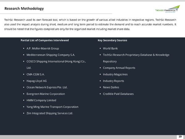 GLOBAL CARGO SHIPPING TRANSPORTATION MARKET - Page 19