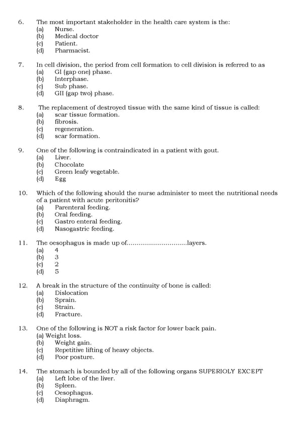 Free NMCN Objective Questions MCQ for General Nurse or Midwives - Page 2