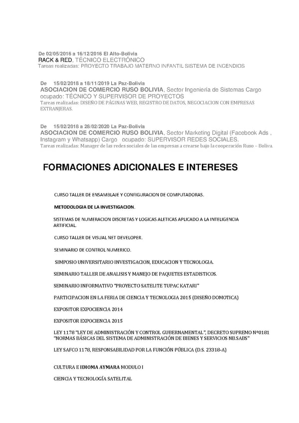 Zelmar Gomez CV - Page 2