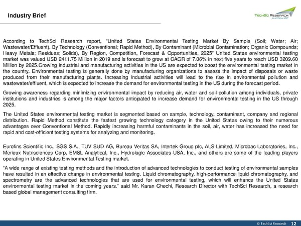 NITED STATES ENVIRONMENTAL TESTING MARKET TREND 2026 - Page 12