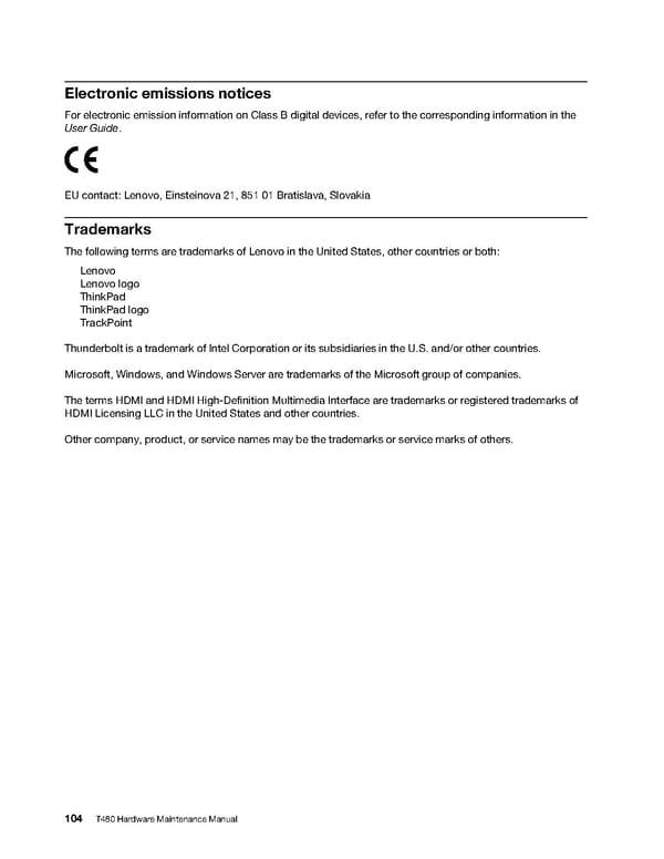 T480 Hardware Maintenance Manual - Page 110