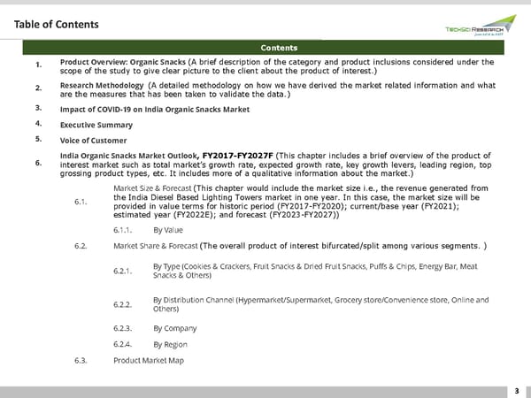 INDIA ORGANIC SNACKS MARKET 2027 - Page 3