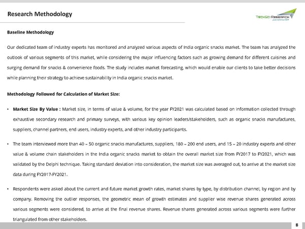 INDIA ORGANIC SNACKS MARKET 2027 - Page 8