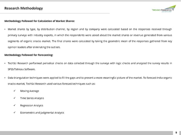 INDIA ORGANIC SNACKS MARKET 2027 - Page 9