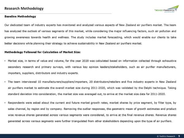 NEW ZEALAND AIR PURIFIERS MARKET  2030 - Page 9