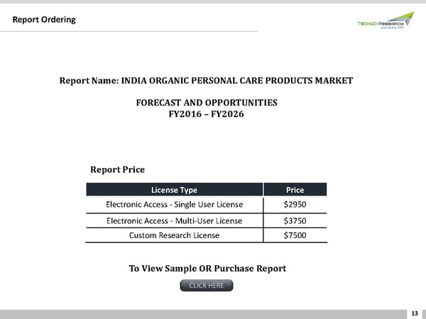 INDIA ORGANIC PERSONAL CARE PRODUCTS MARKET 2026 - Page 13