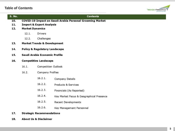 SAUDI ARABIA PERSONAL GROOMING MARKET Analysis 2026 - Page 5