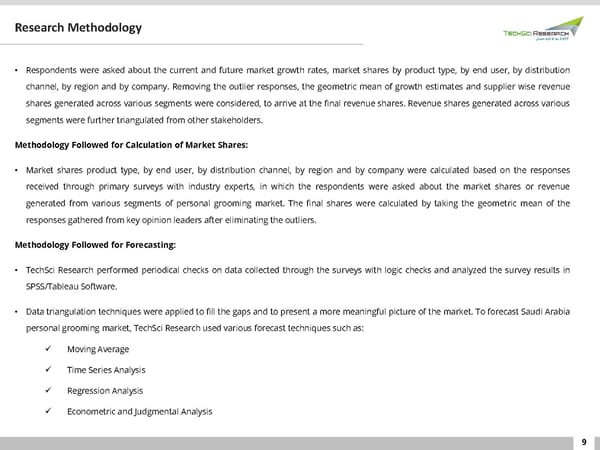 SAUDI ARABIA PERSONAL GROOMING MARKET Analysis 2026 - Page 9