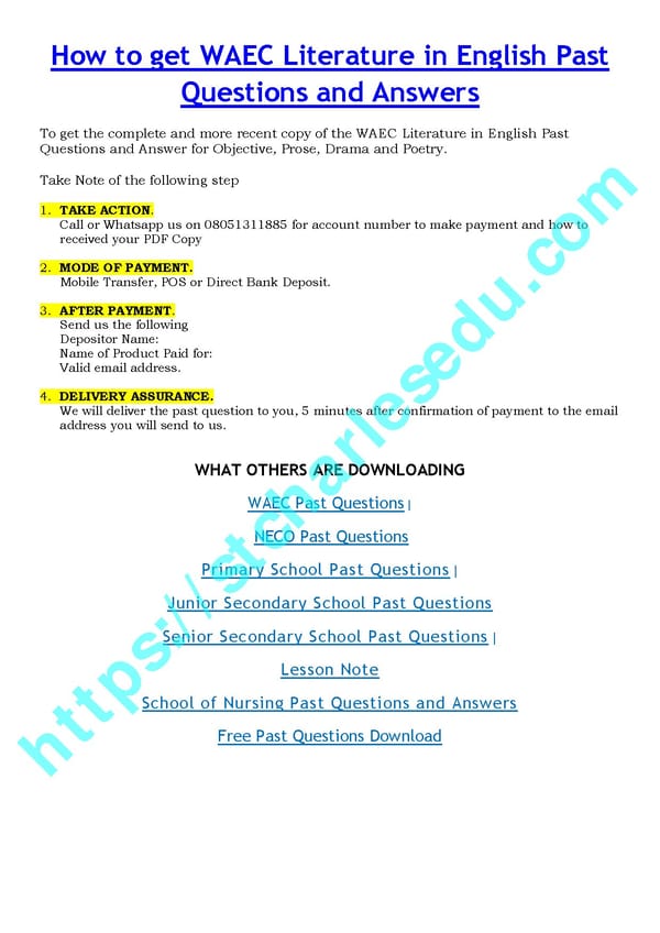 Free WAEC Literature Objective Past Questions & Answers - Page 12