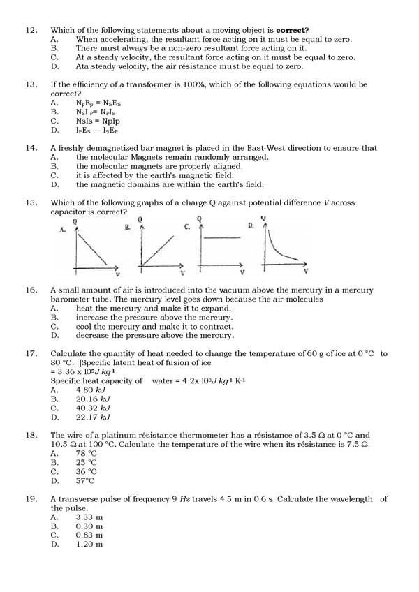 Common or Likely Physics WAEC Questions Free Download - Page 4