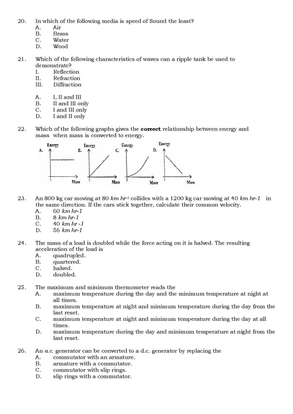 Common or Likely Physics WAEC Questions Free Download - Page 5