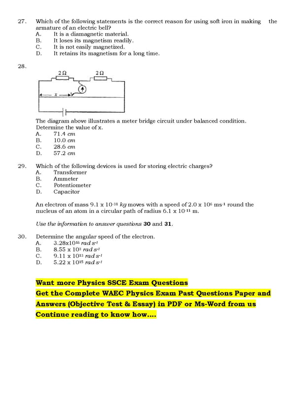 Common or Likely Physics WAEC Questions Free Download - Page 6