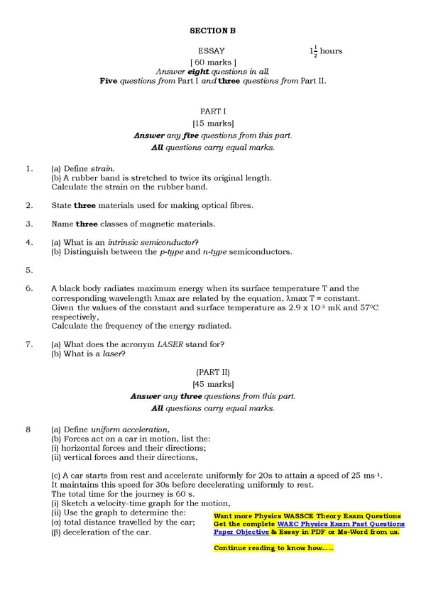 Common or Likely Physics WAEC Questions Free Download - Page 7