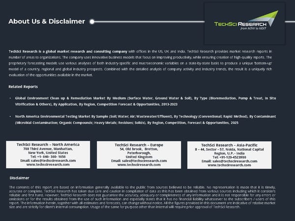 United States Environment Clean Up & Remediation Market to Surpass 31.82 Billion by 2026 - Page 15