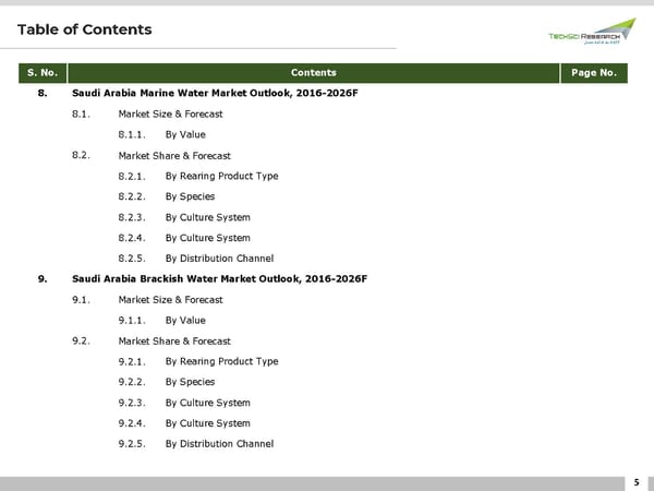 SAUDI ARABIA AQUACULTURE MARKET 2026 - Page 5