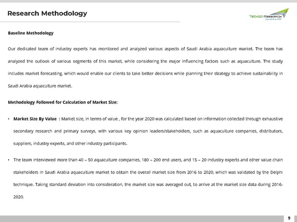 SAUDI ARABIA AQUACULTURE MARKET 2026 - Page 9